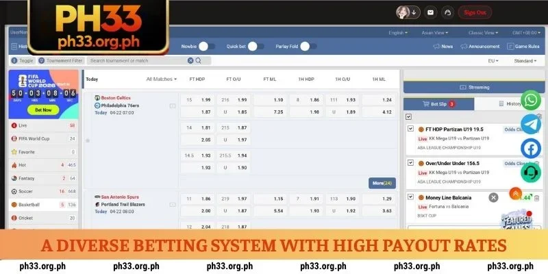 A diverse betting system with high payout rates