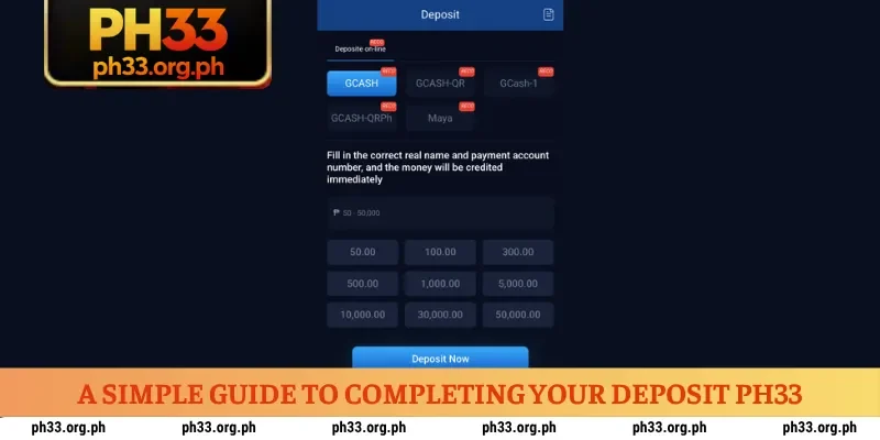 A simple guide to completing your deposit PH33