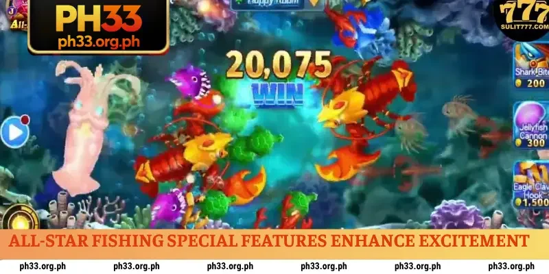 All-Star Fishing special features enhance excitement