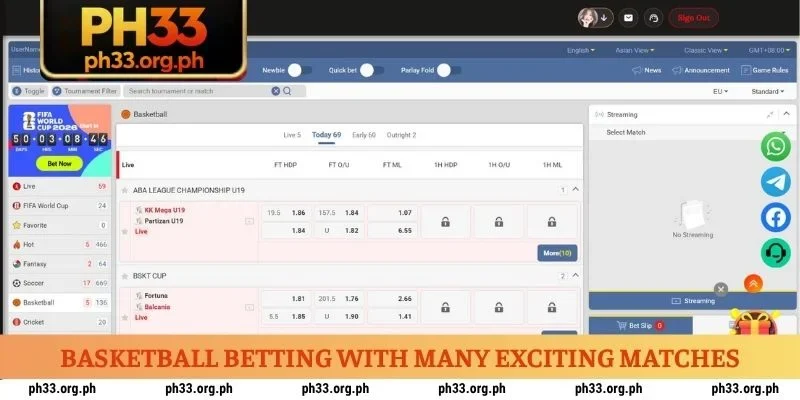 Basketball Betting with many exciting matches