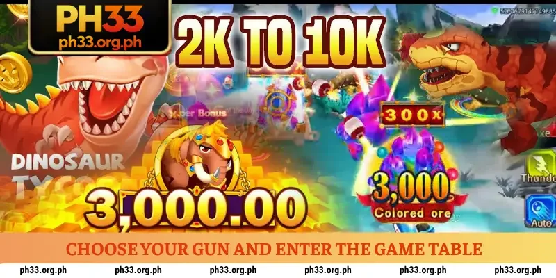 Choose your gun and enter the game table