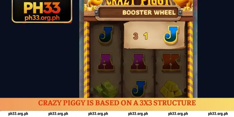 Crazy Piggy is based on a 3x3 structure