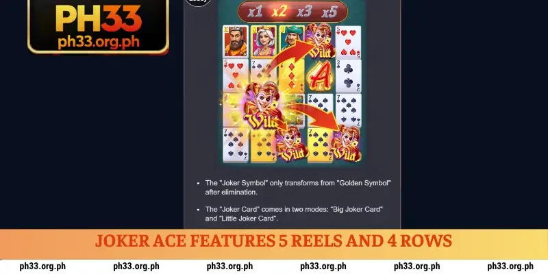 Joker Ace features 5 reels and 4 rows