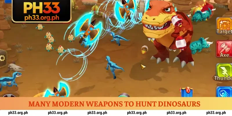Many modern weapons to hunt dinosaurs
