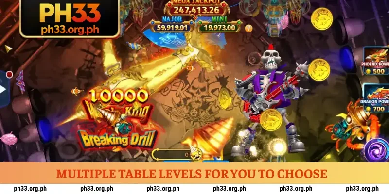 Multiple table levels for you to choose