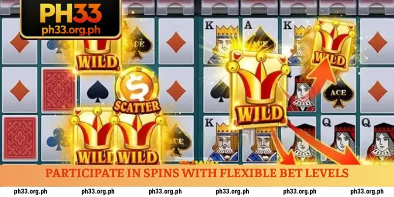 Participate in spins with flexible bet levels