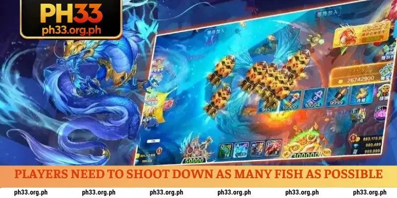 Players need to shoot down as many fish as possible