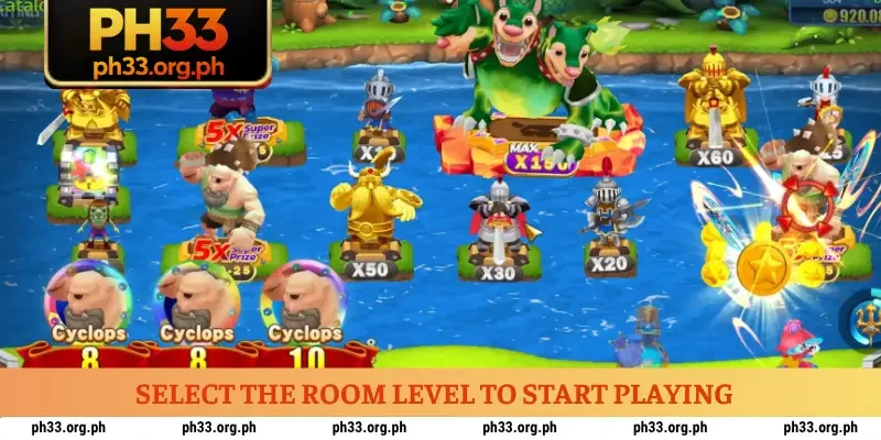 Select the room level to start playing