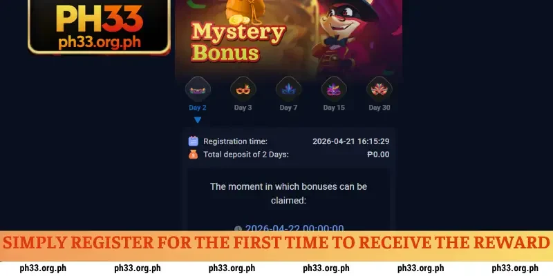 Simply register for the first time to receive the reward