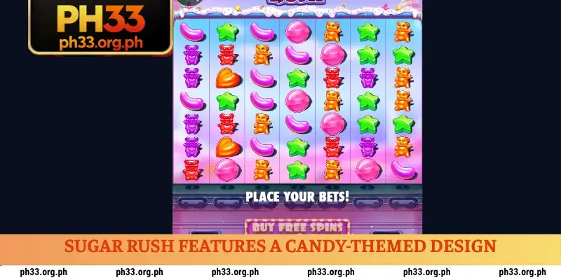 Sugar Rush features a candy-themed design