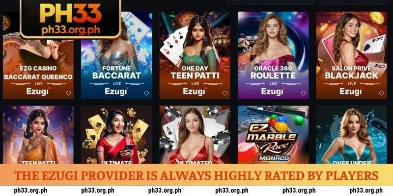 The Ezugi provider is always highly rated by players
