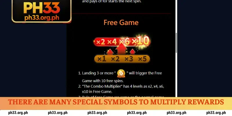 There are many special symbols to multiply rewards